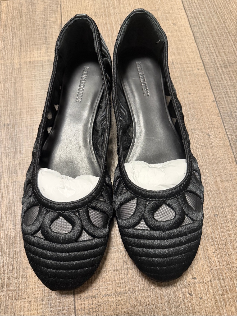 Bernardo Black Costa Mesh Ballet Flats